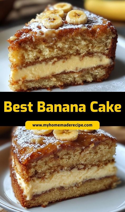 This Banana Cake is soft, moist, and full of banana flavor! Topped with creamy frosting, it’s the perfect dessert for banana lovers and an easy recipe to make for any occasion. Best Banana Cake Recipe Moist, Banana Cake Recipe Moist, Best Banana Cake Recipe, The Best Banana Cake, Best Banana Cake, Cake Recipe Moist, Moist Cake Recipe, Banana Cake Recipe, Rich Chocolate Cake