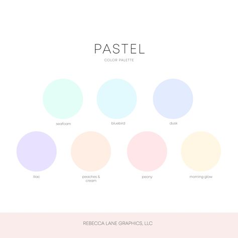 Pastel Color Palette – Rebecca Lane Graphics Pastel Color Palette, Pastel Color Schemes, Hex Color Palette, Pastel Colour Palette, Pastel Palette, Brand Color Palette, Color Palate, Color Palette Design, Hex Colors