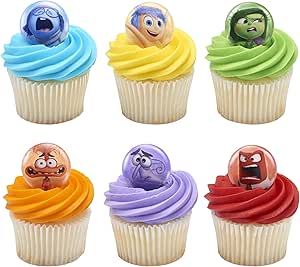 DecoPac Disney & Pixar's Inside Out 2 Bursts of Emotion Rings, Multicolored Cupcake Decorations, Food Safe Cupcake Toppers – 24 Pack Zendaya Birthday, Inside Out Party Ideas, Pixar Inside Out, Movie Themed Party, Birthday Places, Inside Out 2, Celebration Cake, Edible Cake Toppers, Edible Cake