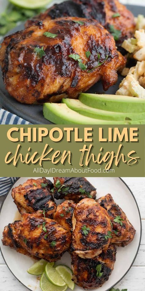 Succulent and flavorful, this Chipotle Lime Chicken makes your tastebuds sing. Whip up the sweet and spicy marinade and fire up the grill for an easy low carb dinner! Chipotle Chili Lime Chicken, Sweet And Spicy Marinade, Keto Chipotle, Chipotle Lime Chicken, Keto Entrees, Easy Low Carb Dinner, Chipotle Recipes Chicken, Chicken Barbecue, Lime Chicken Recipes