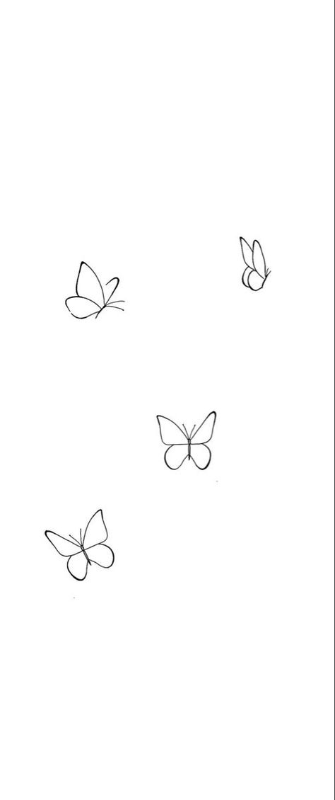 Butterfly Aesthetic Tattoo Design, Butterflies Outline Tattoo, Simplistic Butterfly Tattoo Outline, Dainty Butterflies Tattoo, Outline Tattoo Butterfly, Small Butterfly Tattoo Stencil Outline, Fine Line Butterfly Tattoo Stencil, Two Simple Butterfly Tattoo, Very Simple Butterfly Tattoo