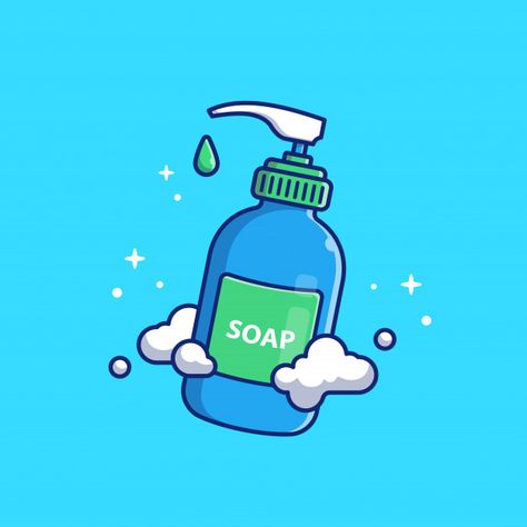 Dental Fun, Bottle Drawing, Medical Icon, Packaging Template, Vector Icons Illustration, Wash Your Hands, Logo Concept, Liquid Soap, Hand Sanitizer