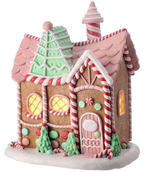 Holiday Village Display, Christmas Palace, Faux Gingerbread, Chalet House, Christmas Tabletop Decor, Pastel Candy, Gingerbread Decorations, Christmas Tabletop, Winter Party