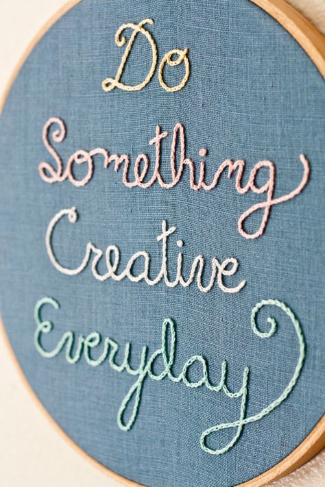 Love Embroidery Quotes, Something Creative, Craft Room Decor, Pola Sulam, Embroidery Hoop Art, Embroidery Inspiration, Hoop Art, Do Something, Embroidery Projects