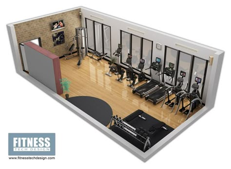 3D Gym Design & 3D Fitness Layout Portfolio | Fitness Tech Design Workout Room Organization, Home Gym Layout, Gym Layout, Commercial Gym Design, Boutique Gym, Home Gym Basement, Layout Portfolio, Gym Design Interior, Hotel Gym