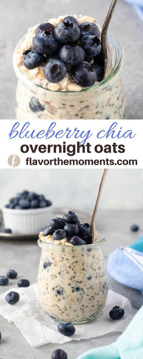 Overnight Oats Recipe Breakfast, Chia Overnight, Blueberry Overnight Oats, Breakfast Oats Overnight, Chia Overnight Oats, Oat Recipes Healthy, Breakfast Oatmeal Recipes, Overnight Oats Recipe Healthy, Overnight Oats Healthy