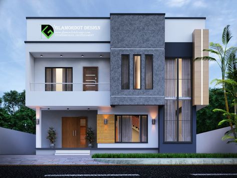 Contemporary Duplex Exterior, House Design Nigeria, Bedroom Modern Contemporary, Facades Design, Building Pattern, Duplex Plans, Project House, Small House Front Design, Duplex Design