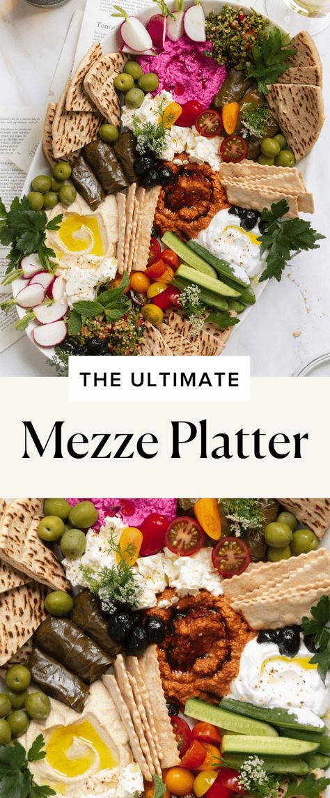 Greek Food Buffet Ideas, Predinner Snacks, Mezze Platter Ideas, Mediterranean Dips, Mediterranean Table, Greek Meze, Meze Platter, Mezze Platter, Broma Bakery