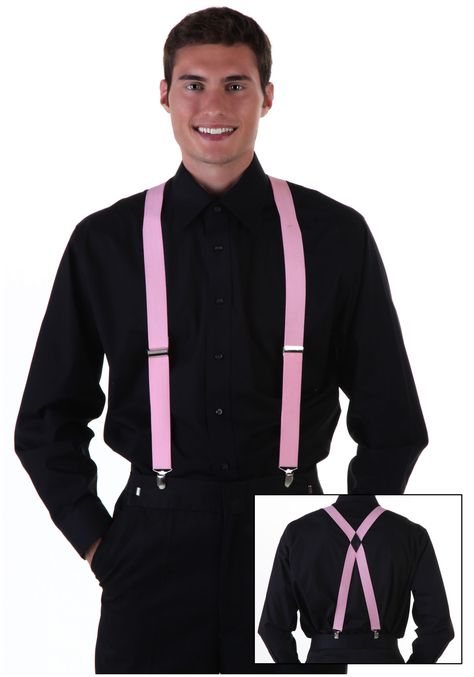 Black shirts and pants with colorful suspenders or vest and bow ... Homecoming Boys Outfits, Orange Suspenders, Outfits With Suspenders, Black Shirt Outfits, Groomsmen Fashion, Pink Suspenders, Suspenders For Boys, Shirts And Pants, Dama Dresses