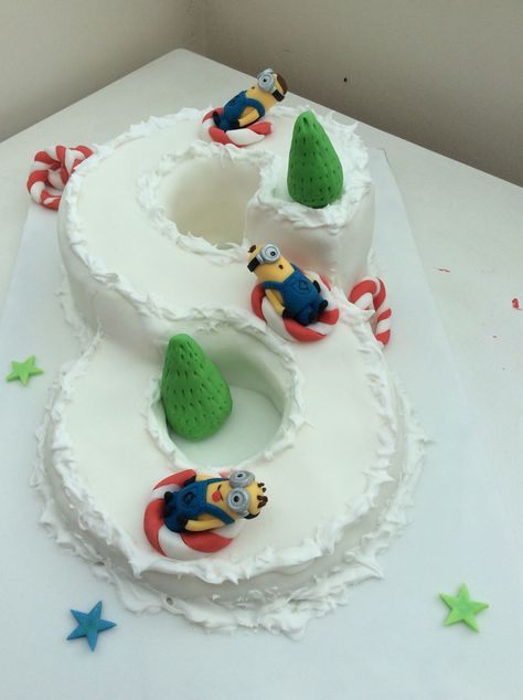 Snowmobile Cake, Sledding Birthday Party, Motocross Cake, Birthday Minion, Snow Party, 8 Cake, Third Birthday Party, Snow Tubing, Xmas Cake