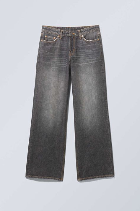 Ample Low Loose Jeans - Ash Black - Weekday FR