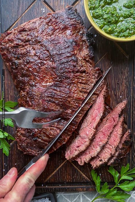 Pan Seared Flank Steak, Flap Steak Recipes, Bavette Steak Recipes, Beef Bavette Recipe, Bavette Steak, Pan Searing Steak, Steak In Stainless Steel Pan, Cast Iron Bavette Steak With Whiskey Garlic Cream Sauce, Cook New York Strip Steak In Pan