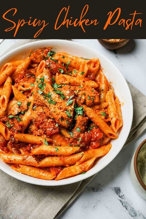 Spicy Pasta Recipes, Seafood Spaghetti, Roast Frozen Broccoli, Spicy Chicken Pasta, Dinner Party Dishes, Spicy Pasta, Spicy Chicken Recipes, Elegant Dinner Party, Spicy Dishes