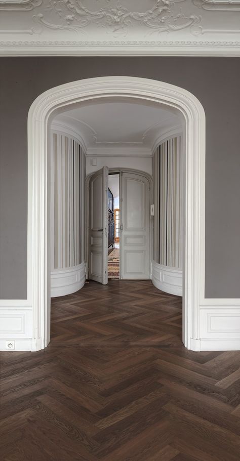 Parket Floor, Dark Herringbone Floor, Dark Wood Floors Living Room, Flooring Herringbone, Wood Floor Design, Living Room Wood Floor, Wood Parquet Flooring, Herringbone Wood Floor, Herringbone Wood