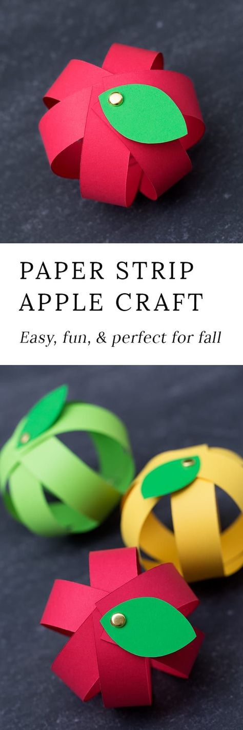 Kids love this easy paper strip apple craft! This simple fall craft includes a free printable template, making it perfect for home or school. Apple Crafts For School Age, Crafts For 3rd Graders Fall, September Classroom Crafts, September Theme Crafts For Kids, Apple Crafts Preschool Toddlers, September Crafts For Kindergarteners, Crafts For Kids September, September Art Ideas For Kids, Apple Construction Paper Craft