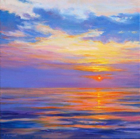 Sunrise Art Painting, Gravity Art, Sunset Oil Painting, Piskel Art, Sunrise Art, Landscape Art Painting, Amazing Sunsets, Ocean Painting, Abstract Landscape Painting