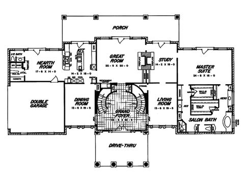 Colonial House Plan First Floor - Cyprus Luxury Greek Revival Home 060D-0107 | House Plans and More Greek Revival Townhouse, Greek Revival Home Floor Plans, Greek Revival Home Plans, Greek Revival Floor Plan, Colonial Revival Floor Plan, Greek Revival Mansion, Greek Revival Farmhouse Plans, Greek Revival House Plans, Greece House