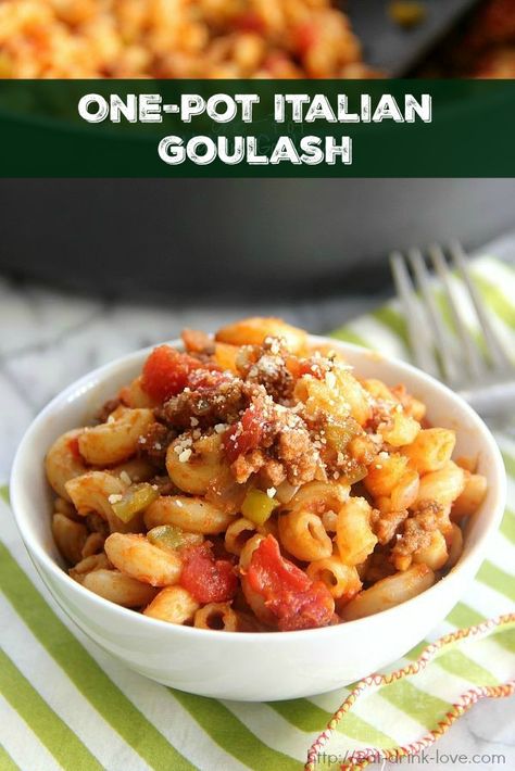 Italian Goulash, Chili Lime Chicken Burgers, Healthy Skillet, Pasta Fish, Pasta One Pot, Beef Recipes Healthy, Homemade Beans, Goulash Recipe, Doing Dishes