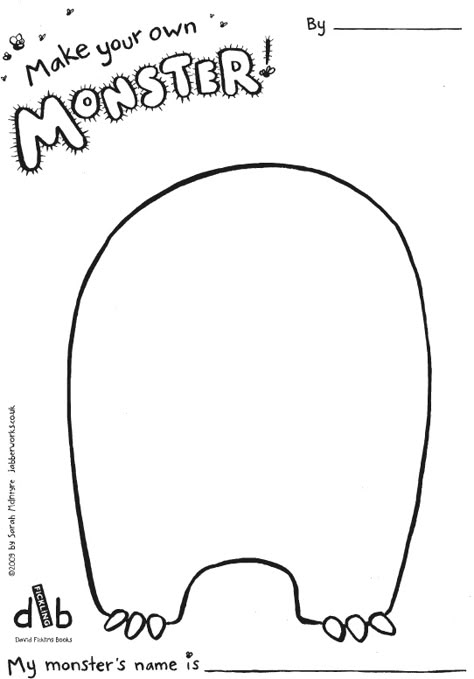 Make your own monster! - Scholastic Kids' Club Color Monster Template, Arts And Crafts First Grade, Monster Body Template, Monster Outline Free Printable, Monster Day At School, Classroom Fall Activities, Hey That's My Monster Activities, Drawing A Monster, Kindergarten Printable Activities