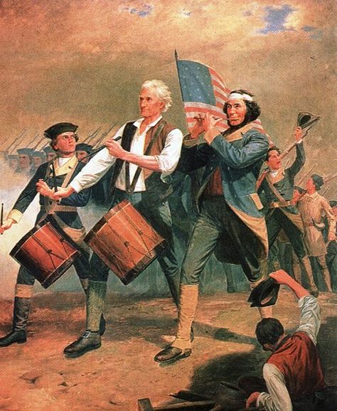 Originally entitled Yankee Doodle, this is one of several versions of a scene painted by A. M. Willard that came to be known as The Spirit of '76. Often imitated or parodied, it is a familiar symbol of American patriotism. American Holidays, Patriotic Art, Independance Day, Anderson Cooper, I Love America, Kingdom Of Great Britain, 4th Of July Celebration, Land Of The Free, Old Glory