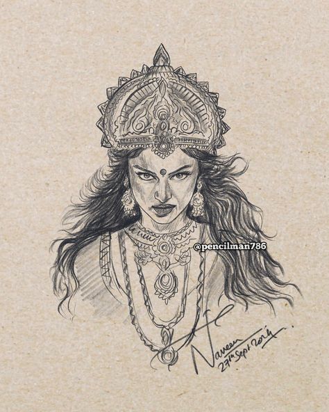 Maa Kali Drawing Sketch, Kali Mata Sketch, Maa Kali Sketch, Kali Sketch, Jai Maa Kali, Parvati Maa, Kali Maa, Pencil Drawing Images, Jai Mata Di