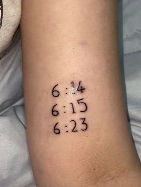 from the song sara by we three 6:15 Tattoo, We Three Sara Tattoo, 6:14 6:15 6:23 Tattoo, Sara Tattoo We Three, We Three Tattoo Sara, 6:14 6:15 6:23 Tattoo We Three, Cute Lyric Tattoos, Songs As Tattoos, You Bleed Just To Know Tattoo