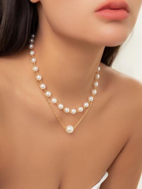 Bridgerton Party, Pearl Charm Necklace, Necklace Online, Pearl Charms, Hair Jewelry, Pearl Jewelry, Online Fashion, Faux Pearl, Men's Clothing