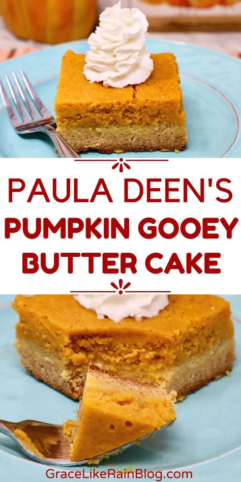 Gooey Butter Cake Bars, Pumpkin Butter Cake, Pumpkin Gooey Butter Cake, Butter Cake Bars, Ooey Gooey Cake, Ooey Gooey Butter Cake, Cake Bars Recipe, Gooey Cake, Gooey Butter