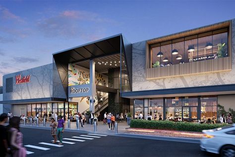 Scentre Group to deliver $53m rooftop dining & leisure precinct at Westfield Mt Druitt – Shopping Centre News Shopping Center Plan, Shopping Mall Exterior, Shopping Center Design, Shopping Center Architecture, Mall Facade, Shopping Mall Design, Rooftop Dining, Modern Restaurant Design, Shopping Mall Architecture