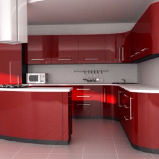 Love this Modern Kitchen Photos, Red Kitchen Cabinets, Kitchen Cabinets Pictures, Kitchen Island Cabinets, Red And White Kitchen, Contemporary Kitchen Cabinets, Modern Kitchen Cabinet Design, Diy Kitchen Remodel, Design Your Kitchen