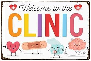 Durable Metal Sign - 8"x12" Welcome to The Clinic Sign School Health Office Poster Pediatric Clinic Decor Printable Health Room Custom School Nurse Gift Use Indoor/Outdoor-Great Gift and Decor Vintag School Nurse Posters Free Printable, School Nurse Door Sign, School Health Office, Nurse Door Sign, School Nurse Posters, School Nurse Elementary, School Nurse Door, Pediatrics Office, Nurse Bulletin Board