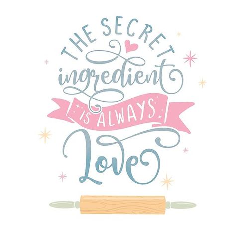 Secret Ingredient Is Always Love, Catering Logo, Cute Bakery, Cook Kitchen, Kitchen Retro, Kitchen Logo, Vintage Baking, Logo Diy, Memo Board