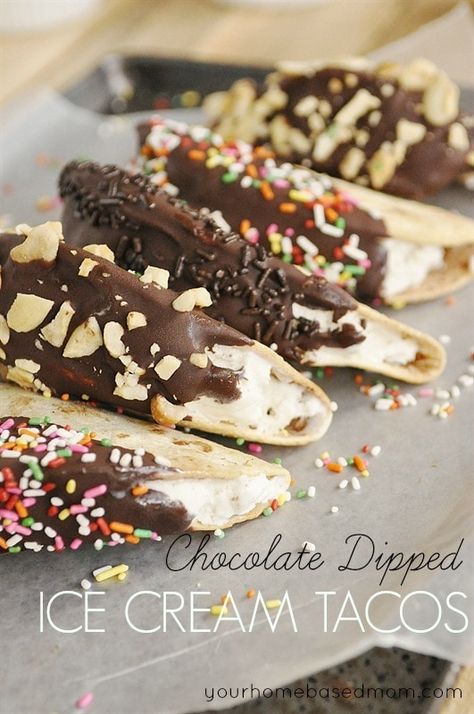 Ice Cream Tacos, Cream Tacos, Ice Cream Taco, Tuesday Recipes, Granitas, Potluck Dinner, National Holiday, Awesome Recipes, Taco Night