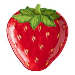 Hand Painted Strawberry Figural Appetizer Plate Cottagecore Dinnerware, Strawberry Plate, Painted Strawberry, Clay Projects For Kids, Appetizer Salad, Strawberry Kitchen, Snacks And Desserts, Small Dishes, Strawberry Decorations