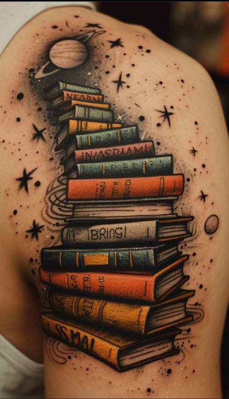 Bookworm Tattoos, Tattoo Book Lover, Book Lover Tattoos, Book Room Aesthetic, Aesthetic Book Cover, Literature Tattoos, Bookworm Tattoo, Star Trek Tattoo, Reading Tattoo