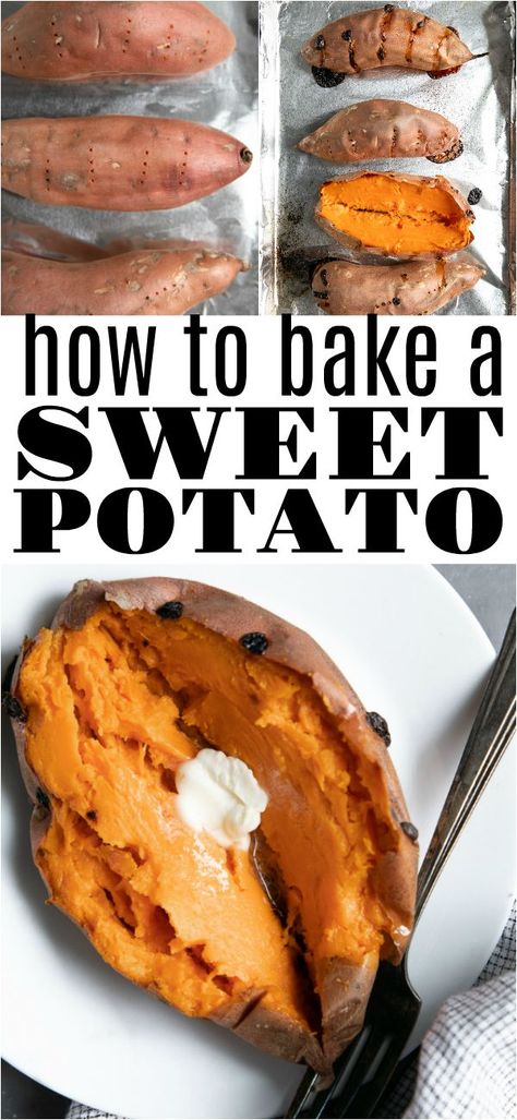 Baked Sweet Potato. Learn how to make perfect, delicious sweet potatoes every single time with this easy to follow guide and recipe. #sweetpotato #bakedsweetpotato #sides #easyrecipes | For this recipe and more visit, https://theforkedspoon.com/baked-sweet-potato via @theforkedspoon Perfect Baked Sweet Potato, Easy Dinner Side Dishes, Easy Dinner Sides, Sweet Potato Recipes Baked, Sweet Potato Recipe, Baked Sweet Potatoes, Side Items, Yummy Sweet Potatoes, Dinner Side