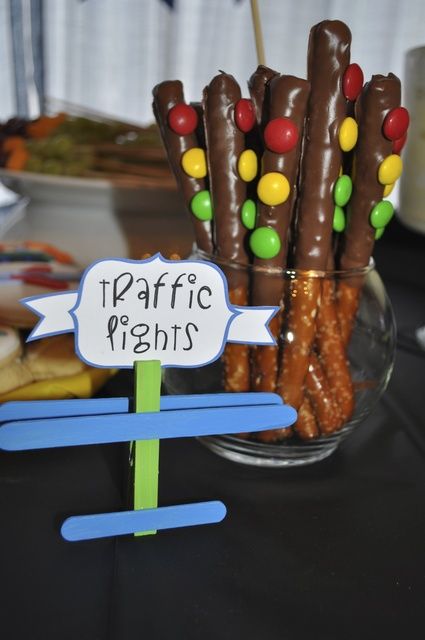 Edible traffic lights at a Transportation Party #transportation #party Monster Truck Candy Table, Blaze Party Ideas, Blaze And The Monster Machines Birthday, Blaze Birthday Party, Blaze Party, Blaze And The Monster Machines Party, Blaze Birthday, Cars Birthday Party, Police Birthday