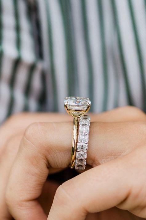 Cushion Moissanite Engagement Ring, Cushion Cut Moissanite Engagement Ring, Moissanite Engagement Ring Cushion Cut, Cushion Cut Moissanite, Yellow Engagement Rings, Cushion Cut Diamond, Classic Wedding Band, Cushion Cut Engagement Ring, Simple Engagement Rings