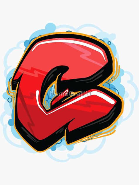 "Graffiti Letter C" Sticker by NameGraffiti | Redbubble C Graffiti Letter, C Alphabet Design, Letter C Art, Graffiti Letter C, Graffiti C, Graffiti Lettering Alphabet, Graffiti Art Letters, Graffiti Wildstyle, Graffiti Lettering Fonts