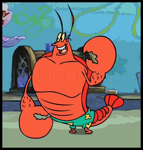 All Spongebob Characters, Larry Lobster, Spongebob Squarepants Drawing, Spongebob The Musical, Larry The Lobster, Spongebob Costume, How Draw, Spongebob Drawings, Nickelodeon Cartoons