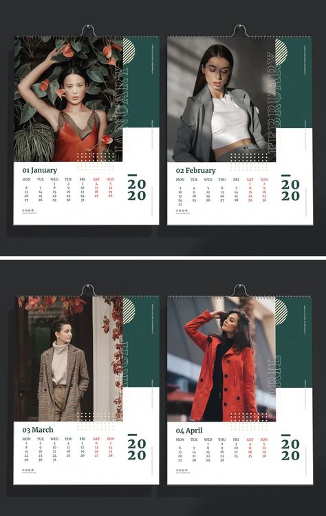 Fashion Wall Calendar 2020 Template Fashion Calendar Design, Calender Design Ideas Creative, Wall Calendar Design Ideas, Calendar Layout Design, Wall Calendar Ideas, Calander Design, Calendar Design Ideas Creative, Table Calendar Design, Design Kalender