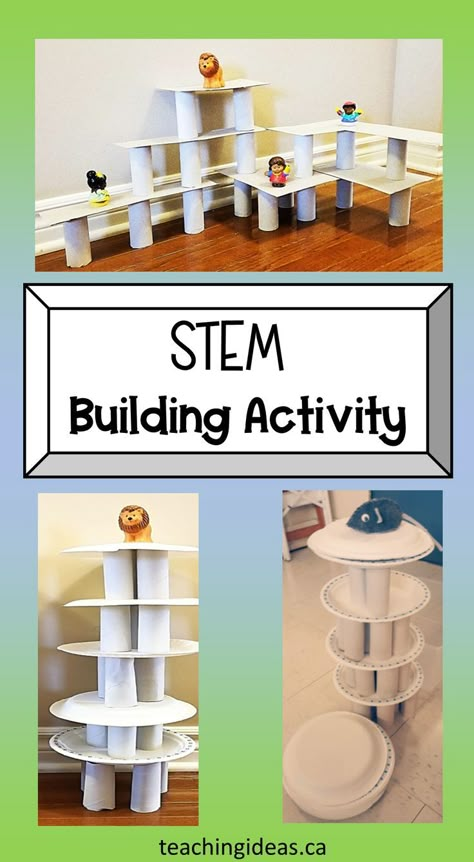 STEM building challenges are great for kids - and fun too!  Challenge children with this, no prep, building challenge using simple materials for hours of fun and creating.   #stemactivitieselementary #stem #stemactivitiesforkids #stemactivities #stemforpreschool Simple Stem Activities, Stem Activity For Kids, Stem Activities Kindergarten, Teaching Games, Stem Building, Stem Activities Preschool, Kindergarten Stem, Elementary Stem Activities, Activities Elementary