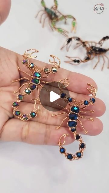 Wirewrapping Post on Instagram: "Cute Scorpion from wire and beads | 3D animals for Halloween | Scorpio zodiac

Repost @lananhhandmade 

#wirewrappingpost #jewelry #shortsvideo #lananhhandmade #handmade" Wire Scorpion, Cute Scorpion, Beaded Scorpion, Scorpion Jewelry, 3d Animals, Scorpio Zodiac, Beads And Wire, Wire Wrap, Scorpion