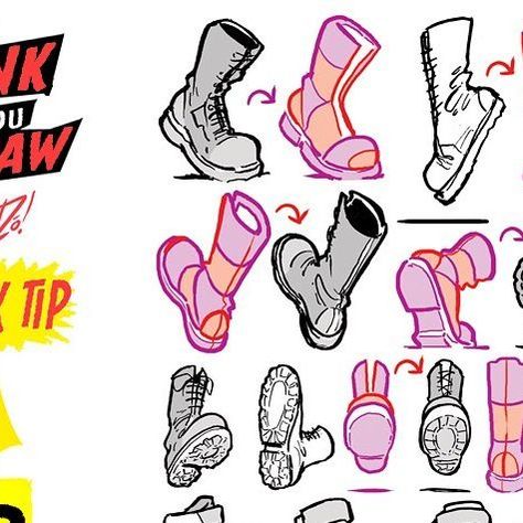 The Etherington Brothers on Instagram: "SHOE ANGLES from the #howtoTHINKwhenyouDRAW ENCYCLOPEDIA - the world’s ONLY encyclopedia of drawing tutorials, posted up FREE for EVERYONE, FOREVER, with NEW and CLASSIC tutorials coming up EVERY DAY only on our Instagram here: @etheringtonbrothers :) Lorenzo! #arttips #arttutorial #drawingtips #artprocess #stepbystepart #drawingtutorial #howtodraw #learnuary #howtodraw #drawingtutorial #conceptart #gamedev #animationdev #gameart #tutorial #inktober #sketch #illustration #art #drawing #indiegame #leveldesign #worldbuilding #environmentdesign #animation #characterdesign #visdev" How To Draw Shoes From Different Angles, Shoe Drawing Different Angles, Shoe Angles Reference, Stylized Shoes Drawing, Back Of Shoes Drawing, Big Shoes Drawing Reference, Shoes Angles Reference, Shoe Tutorial Art, Bottom Of Shoe Drawing Reference