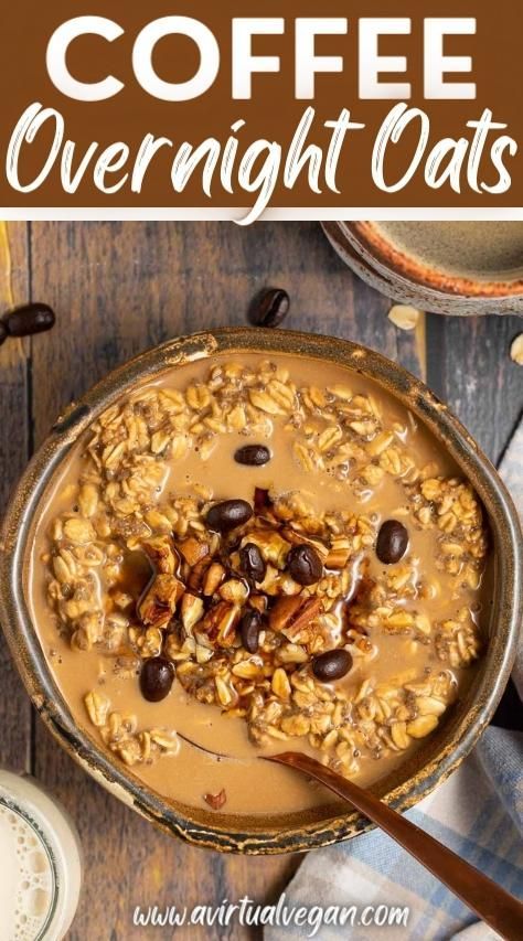 Coffee Overnight Oats, Leftover Coffee, Overnight Oats Recipe Easy, Oats Recipes Breakfast, Overnight Recipes, Oat Recipes Healthy, Overnight Oats Recipe Healthy, Creamy Coffee, Overnight Oatmeal