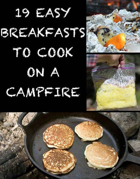 Camping Camp Cooking Recipes, Campfire Breakfast, Camping Foods, Camping Meal, Easy Breakfasts, Camping Snacks, Camping Breakfast, Camp Food, Camping Kitchen