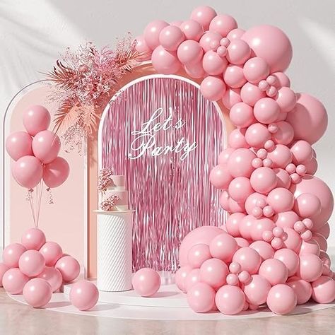 Amazon.com: FOTIOMRG 130pcs Light Pink Balloon Garland Arch Kit, 18 12 10 5 inch Light Pink Latex Balloons Different Sizes Pack for Bridal Baby Shower Gender Reveal Princess Bachelorette Birthday Party : Toys & Games Light Pink Decorations Party, Light Pink Balloon Garland, Grand Opening Balloon Ideas, Light Pink Birthday Party, Light Pink Birthday, Light Pink Decor, Light Pink Party, Bachelorette Party Balloon, Pink Balloon Garland