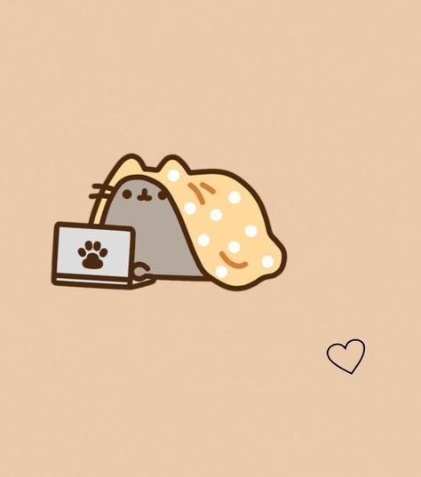 Cat Cute Wallpaper Kawaii, Pusheen Aesthetic, Laptop Drawing, Pusheen Cute, Chat Kawaii, Pusheen The Cat, Pusheen Cat, Fav Movie, Cute Cat Wallpaper