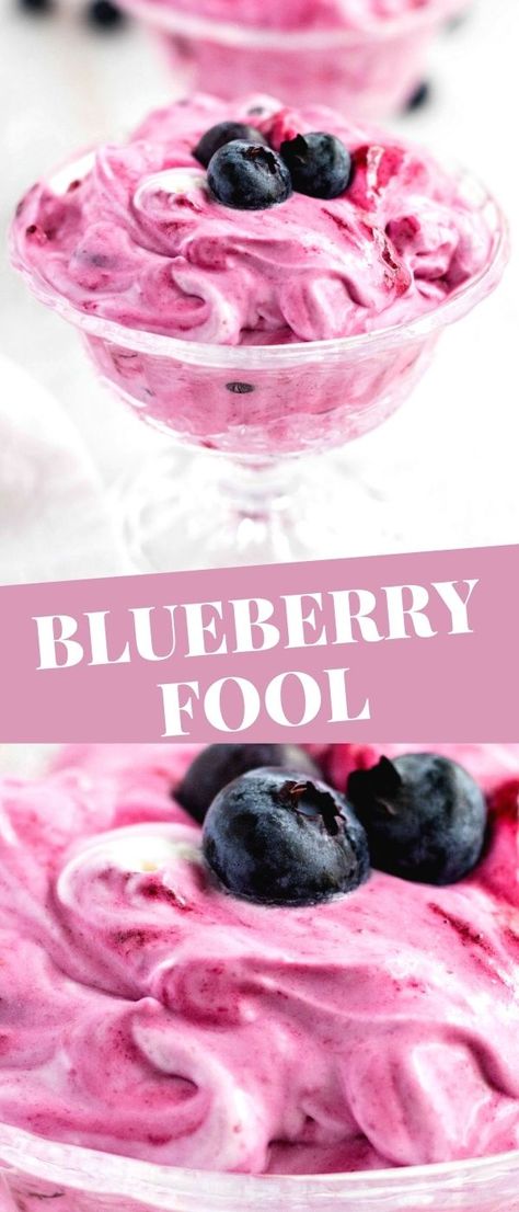 Easy Blueberry Desserts, Fool Recipe, Cake For Two, Blueberry Desserts Recipes, Lemon And Blueberry, Fast Desserts, Recipe For 2, Fluff Desserts, Yummy Desserts Easy