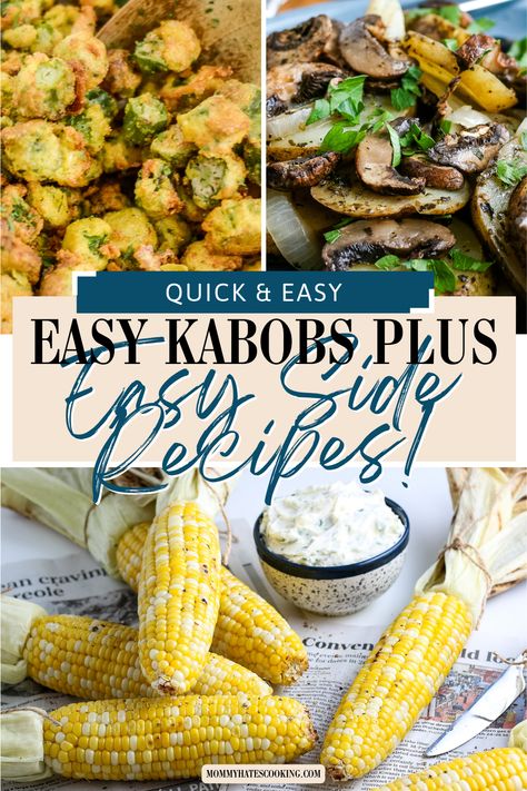 What should you serve with Kabobs? This post will help you find some side dish recipes for kabobs to make a balanced dinner! Kabob Sides, Sides For Kabobs, Balanced Dinner, Grilled Okra, Smoked Baked Potatoes, Scalloped Potatoes Crockpot, Best Broccoli Salad Recipe, Smoked Potatoes, Teriyaki Chicken Skewers